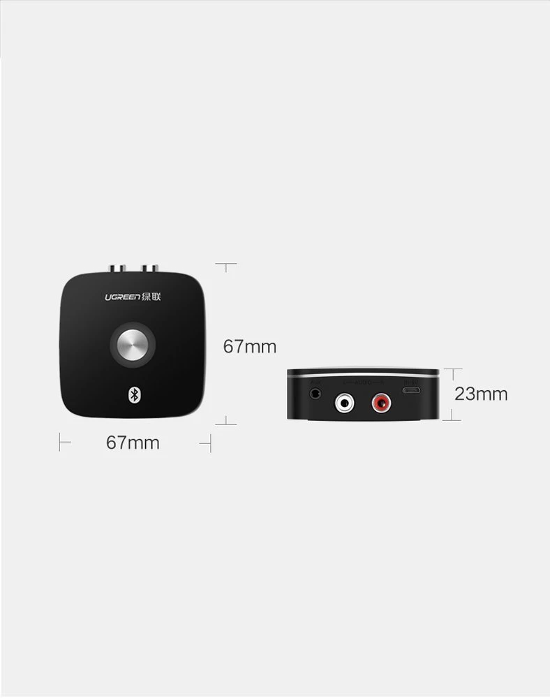 Ugreen Bluetooth 5.0 imtuvo adapteris 2x RCA 3.5mm lizdas aptX juodas