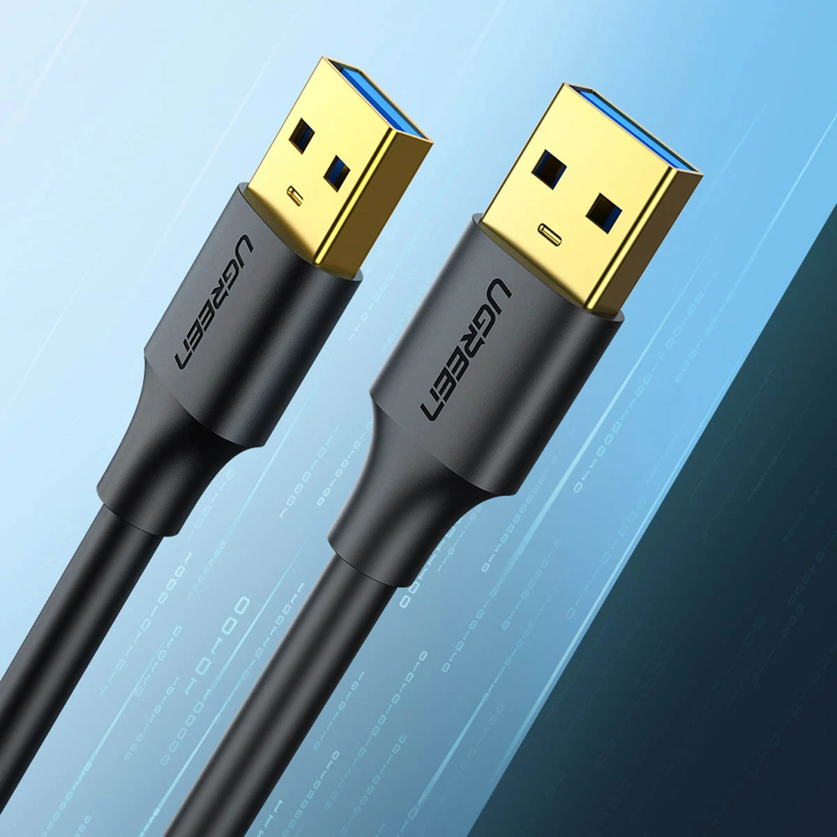 USB 3.0 AA kabelis UGREEN 0.5 m (juodas)