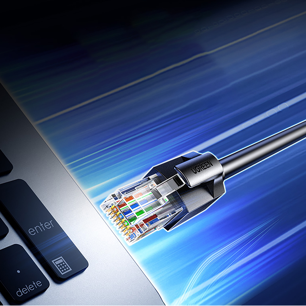Ugreen Cat6A UTP Ethernet Cable 8m - Juodas