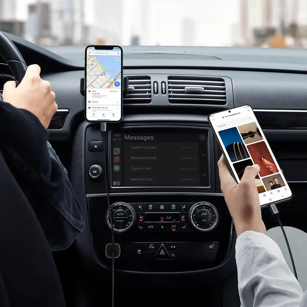Automobilinis įkroviklis Ugreen CD130 USB-C/USB-A 30W pilkas