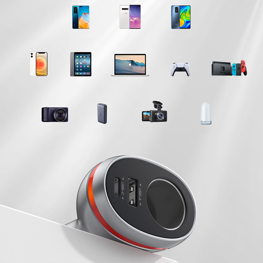 Automobilinis telefonų kroviklis UGREEN CD204, USB, USB-C, 84 W