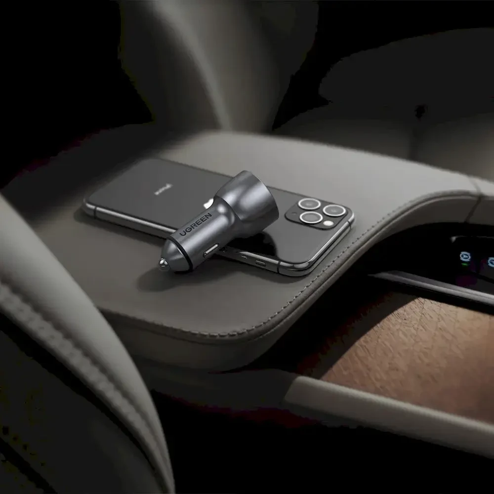 Ugreen CD213 60980 automobilinis įkroviklis | 36W | PD, QC | USB-A, USB-C | pilkas