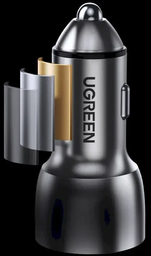 Automobilinis įkroviklis Ugreen CD213 USB-C/USB-A 36W pilkas