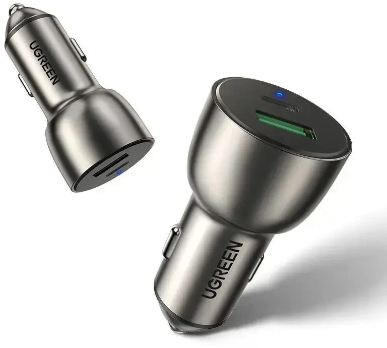 Automobilinis įkroviklis Ugreen CD213 USB-C/USB-A 36W pilkas