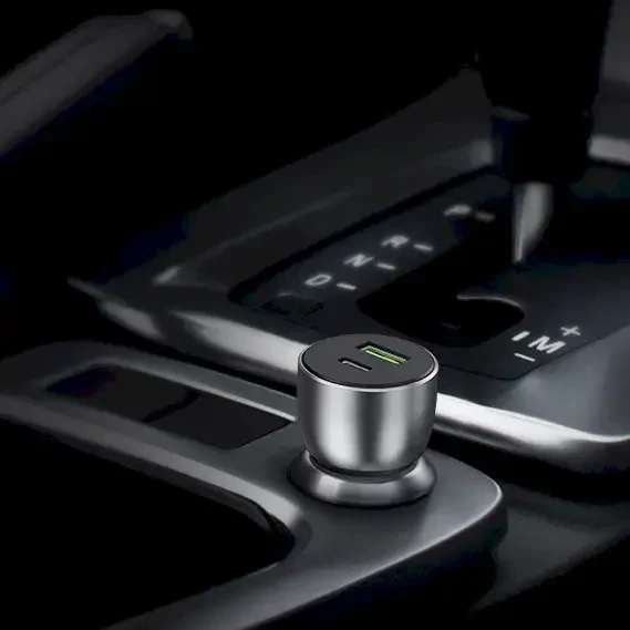 Automobilinis įkroviklis Ugreen CD213 USB-C/USB-A 36W pilkas