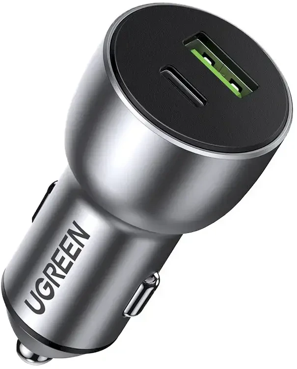 Automobilinis įkroviklis Ugreen CD213 USB-C/USB-A 36W pilkas