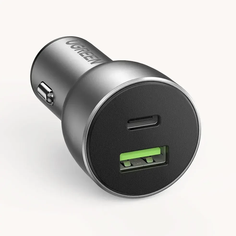 Automobilinis įkroviklis Ugreen CD213 USB-C/USB-A 36W pilkas
