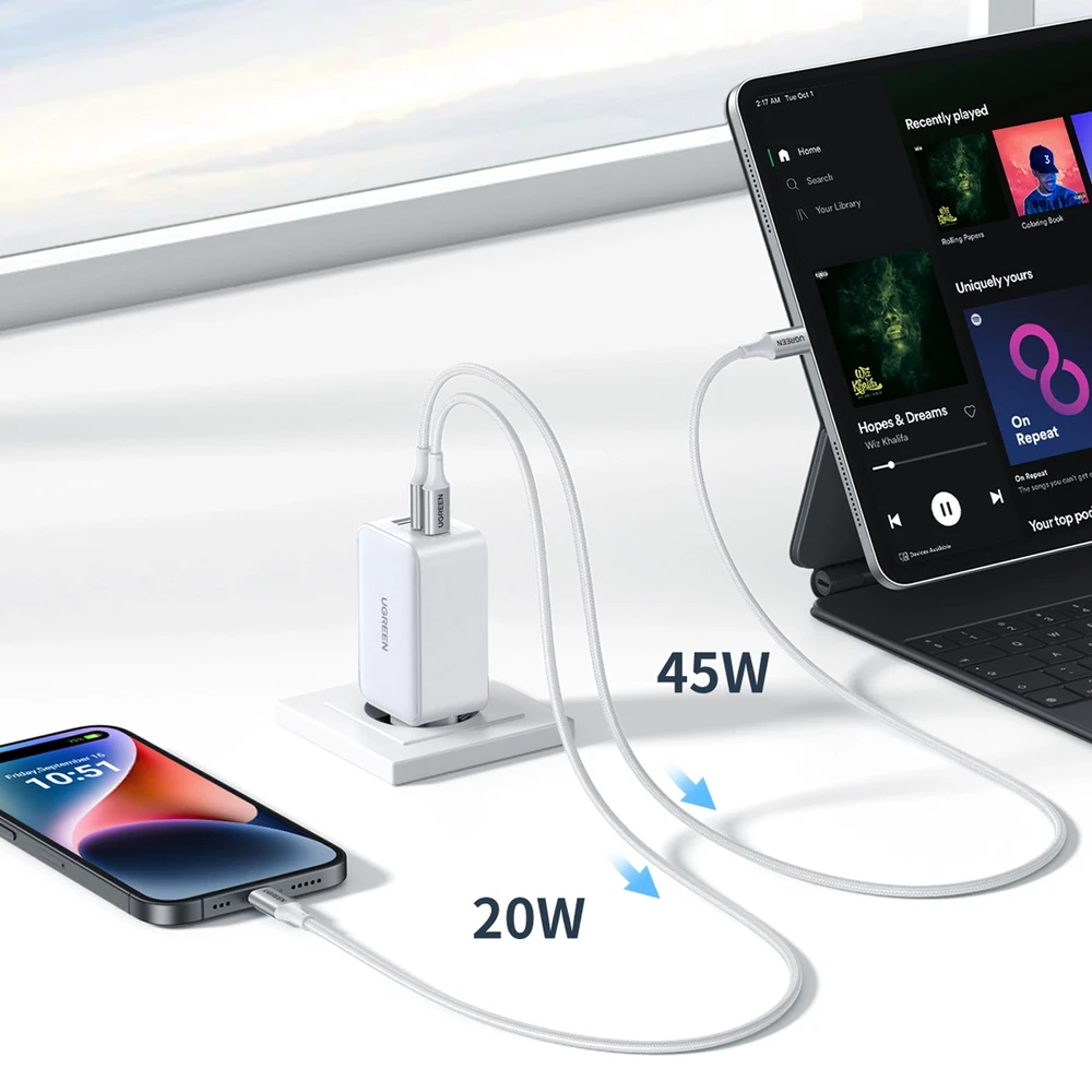 Greitasis įkroviklis Ugreen CD224 65W USB + 3 x Type-C