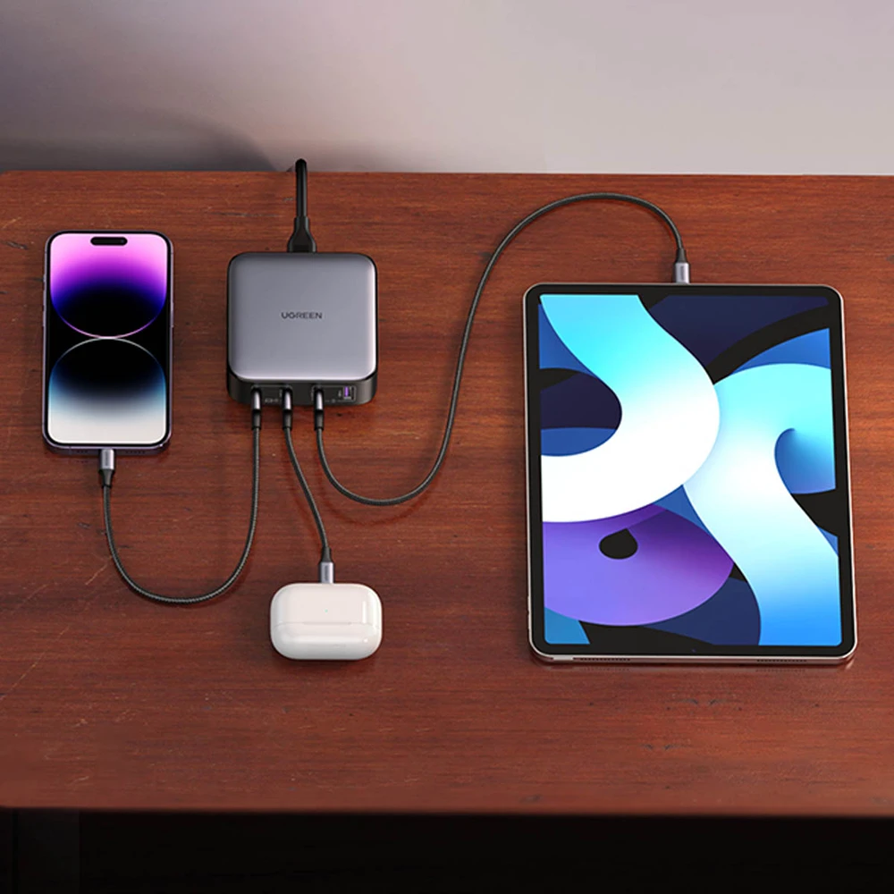 Įkroviklis UGREEN CD328 Nexode, 3x USB-C, USB-A, GaN, 100 W