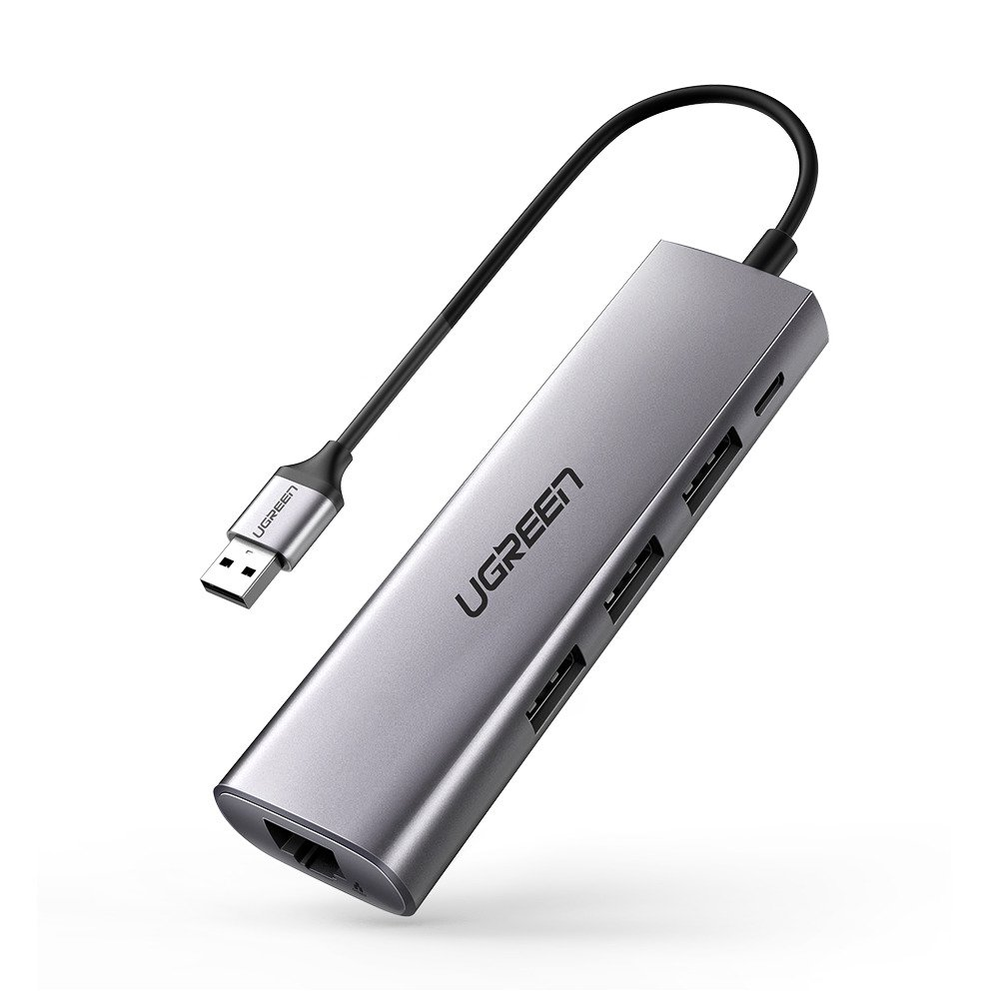 UGREEN CM266 adapteris yra 5in1 USB 3x USB 3.0 micro USB RJ45