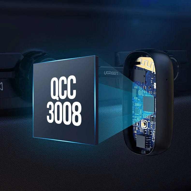 UGREEN CM279 Bluetooth 5.0 siųstuvas AUX aptX juodas