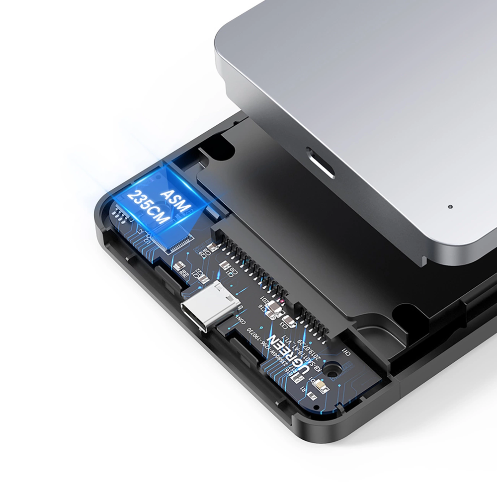 Ugreen CM300 70499 skyrius 2,5'' SATA 3.0 6Gbps kietasis diskas – pilkas + USB-C – USB-C laidas 0,5 m