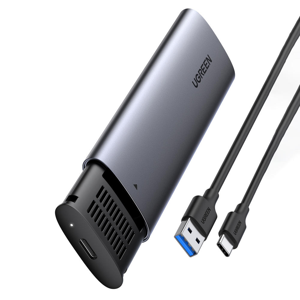 Ugreen Išorinis korpusas SSD M.2 NGFF SATA 3.0 5Gbps (USB-C lizdas), pilkas