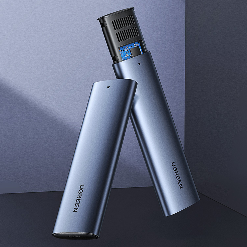 Ugreen Išorinis korpusas SSD M.2 NGFF SATA 3.0 5Gbps (USB-C lizdas), pilkas