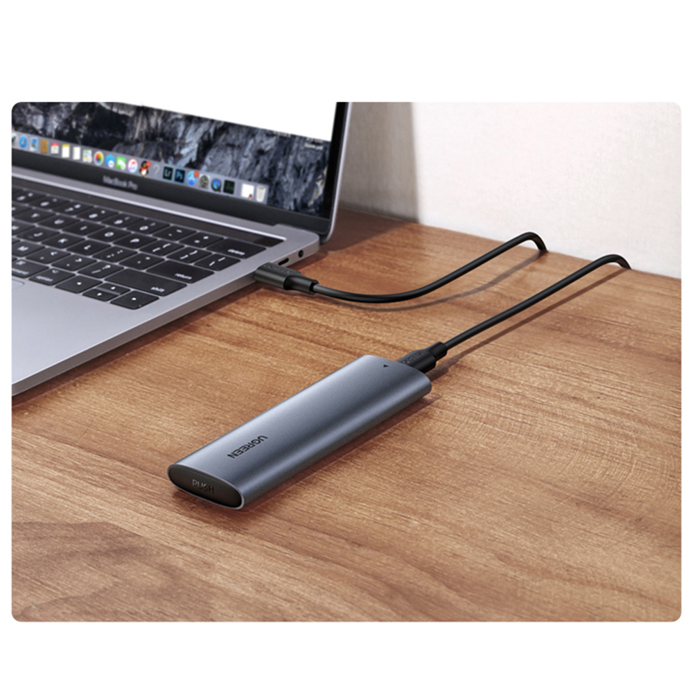 Ugreen Išorinis korpusas SSD M.2 NGFF SATA 3.0 5Gbps (USB-C lizdas), pilkas