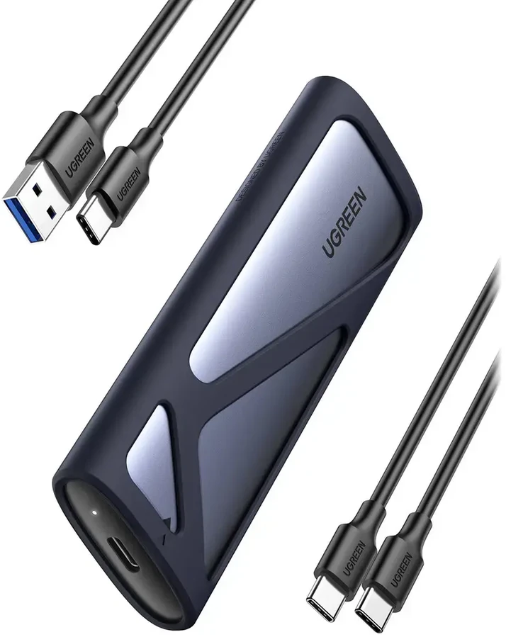 UGREEN CM400 M.2 SSD namas, NVMe, SATA, 10 Gbps, USB-C (šürke)
