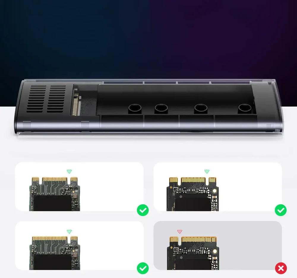 UGREEN CM400 M.2 SSD namas, NVMe, SATA, 10 Gbps, USB-C (šürke)