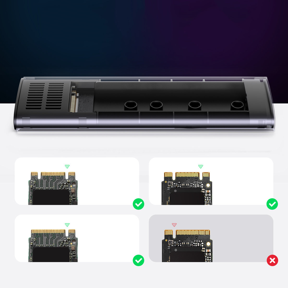UGREEN CM400 M.2 SSD namas, NVMe, SATA, 10 Gbps, USB-C (šürke)