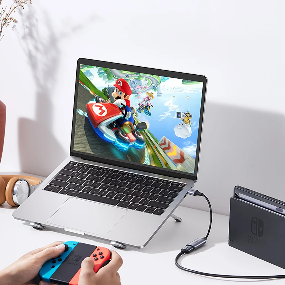 Ugreen CM489 40189 HDMI Adapteris (Female) - USB-A / USB-C (Male) - pilkos spalvos