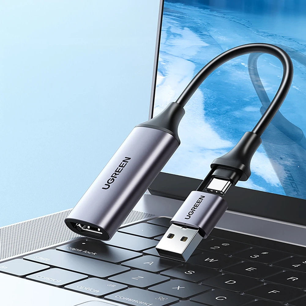 Ugreen CM489 40189 HDMI Adapteris (Female) - USB-A / USB-C (Male) - pilkos spalvos