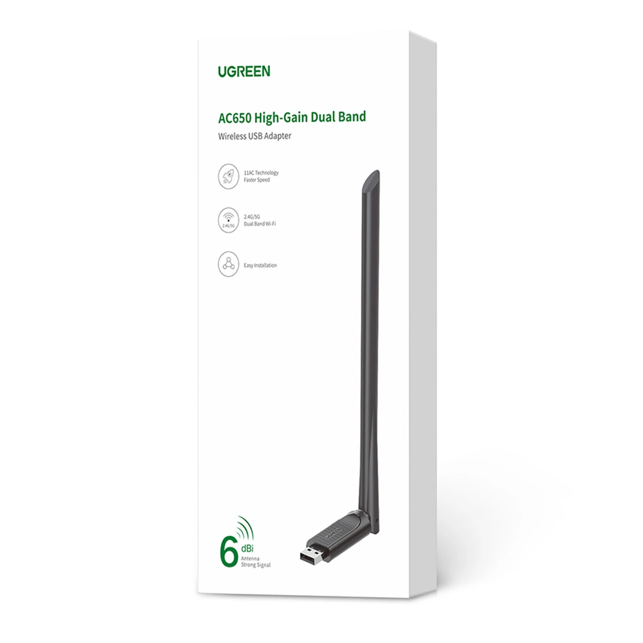UGREEN WiFi adapteris su 6dBi antena