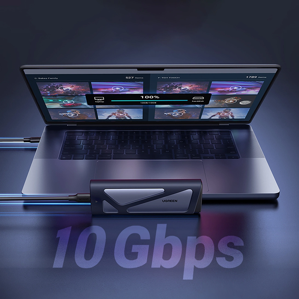 Ugreen CM767 M.2 NVMe/SATA SSD Disk Dėklas - sidabro spalvos