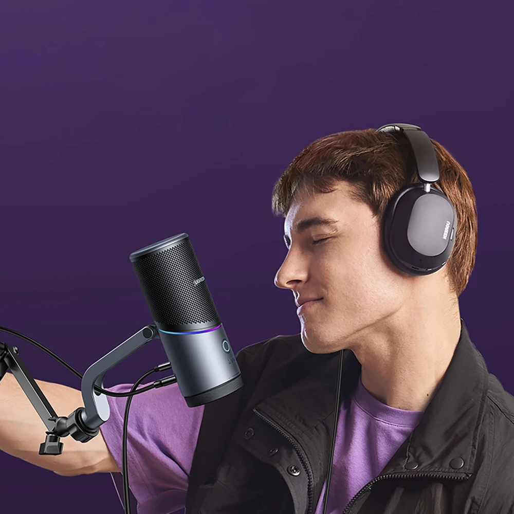 Ugreen Stalinis USB-C mikrofonas 24bit/96kHz su RGB apšvietimu