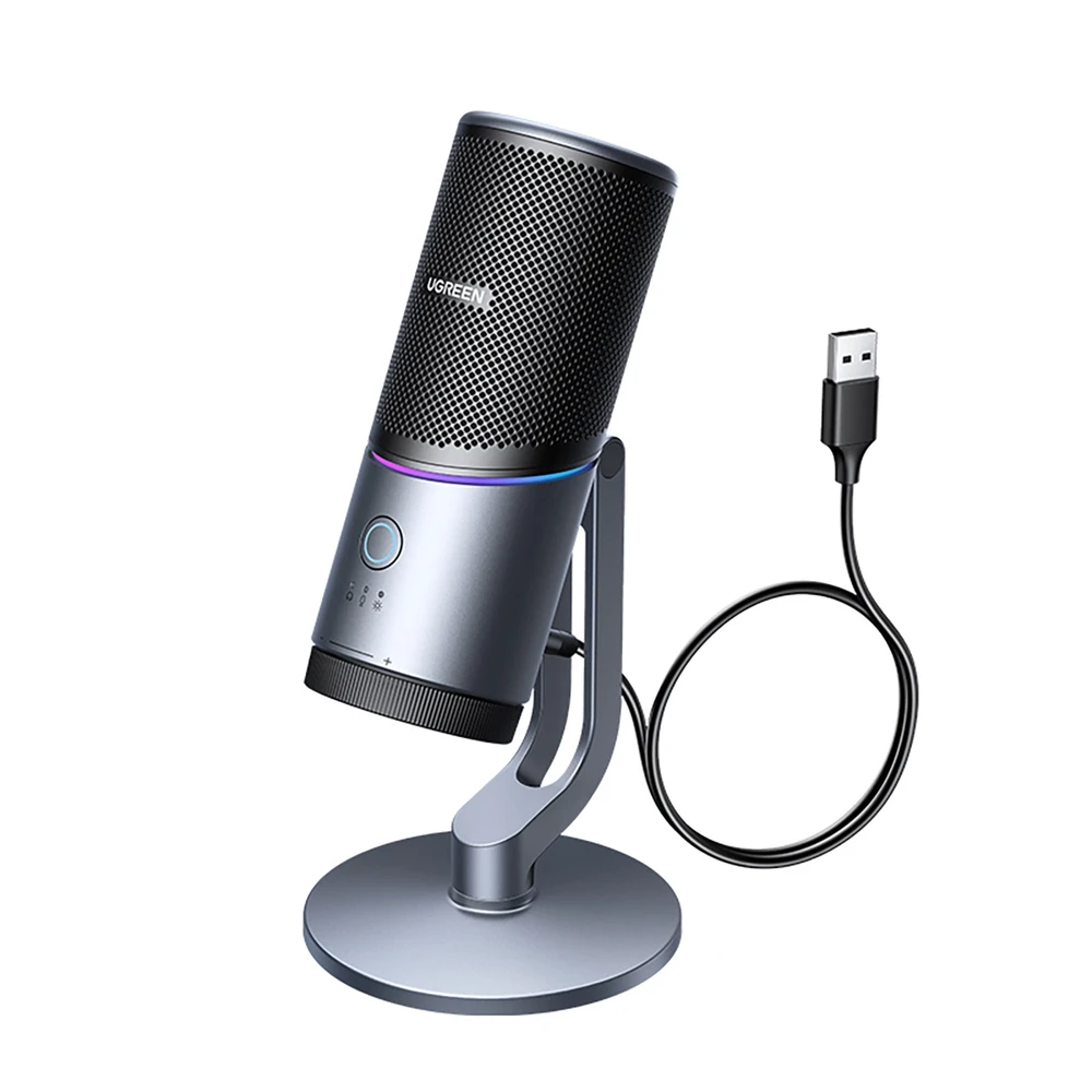Ugreen Stalinis USB-C mikrofonas 24bit/96kHz su RGB apšvietimu
