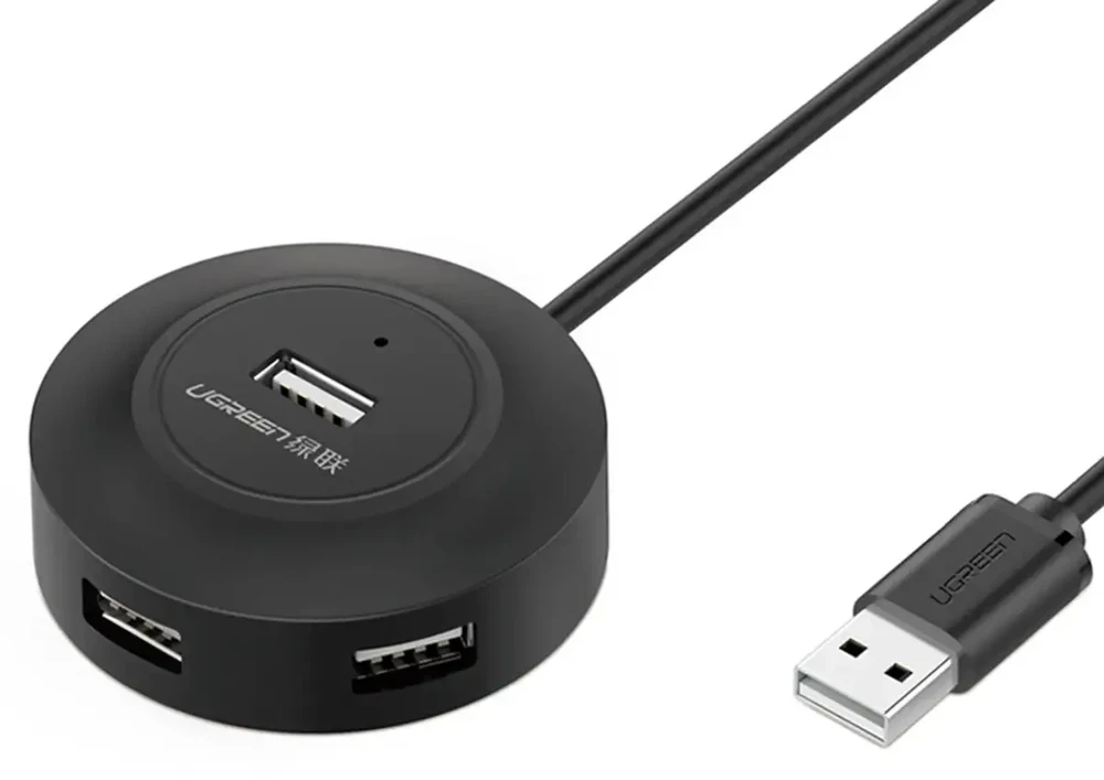 UGREEN CR106 šakotuvas 4xUSB 1m juodas