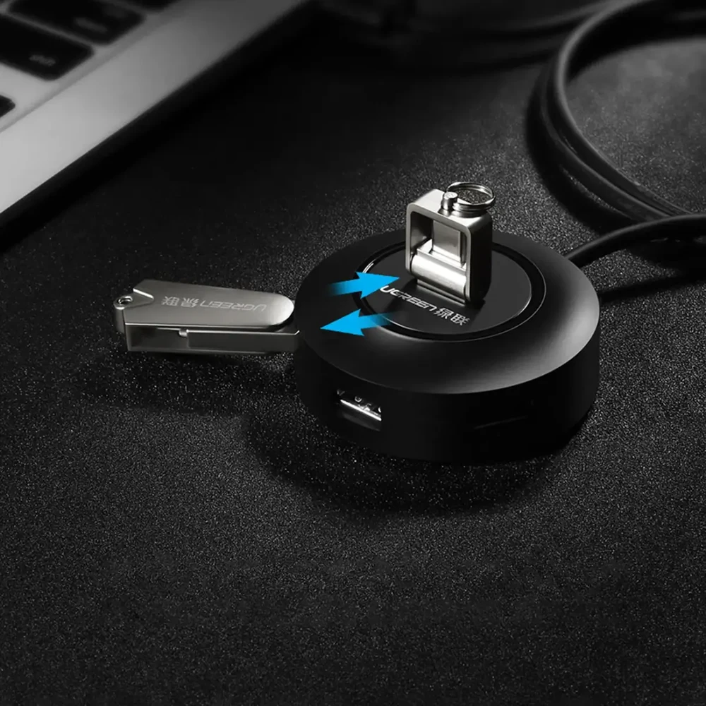 UGREEN CR106 šakotuvas 4xUSB 1m juodas