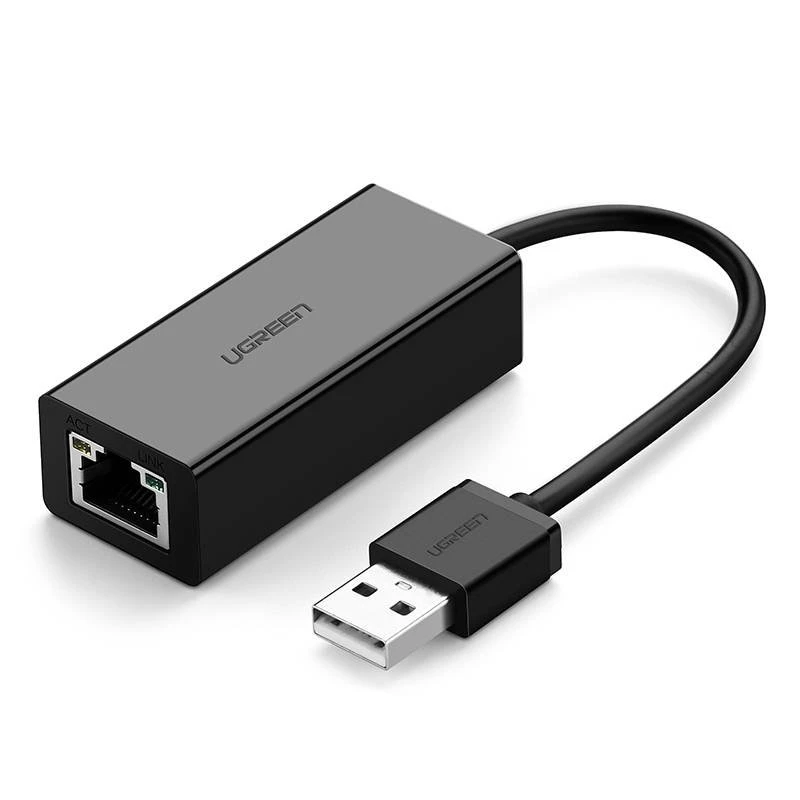 Ugreen Adapteris tinklo USB-A 2.0 - RJ45 10/100Mbit/s, juodas