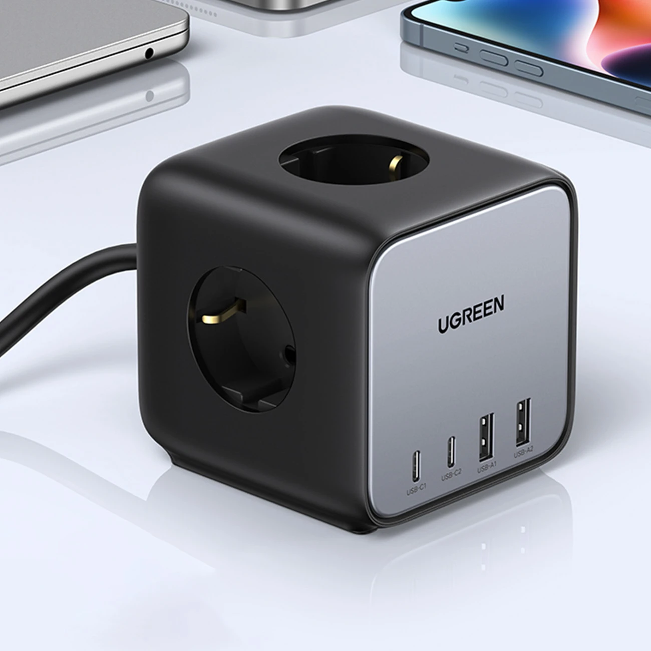 Pakrovėjas UGREEN CD268, 65 W, 1.8 m/ kubas EU  (juodas)