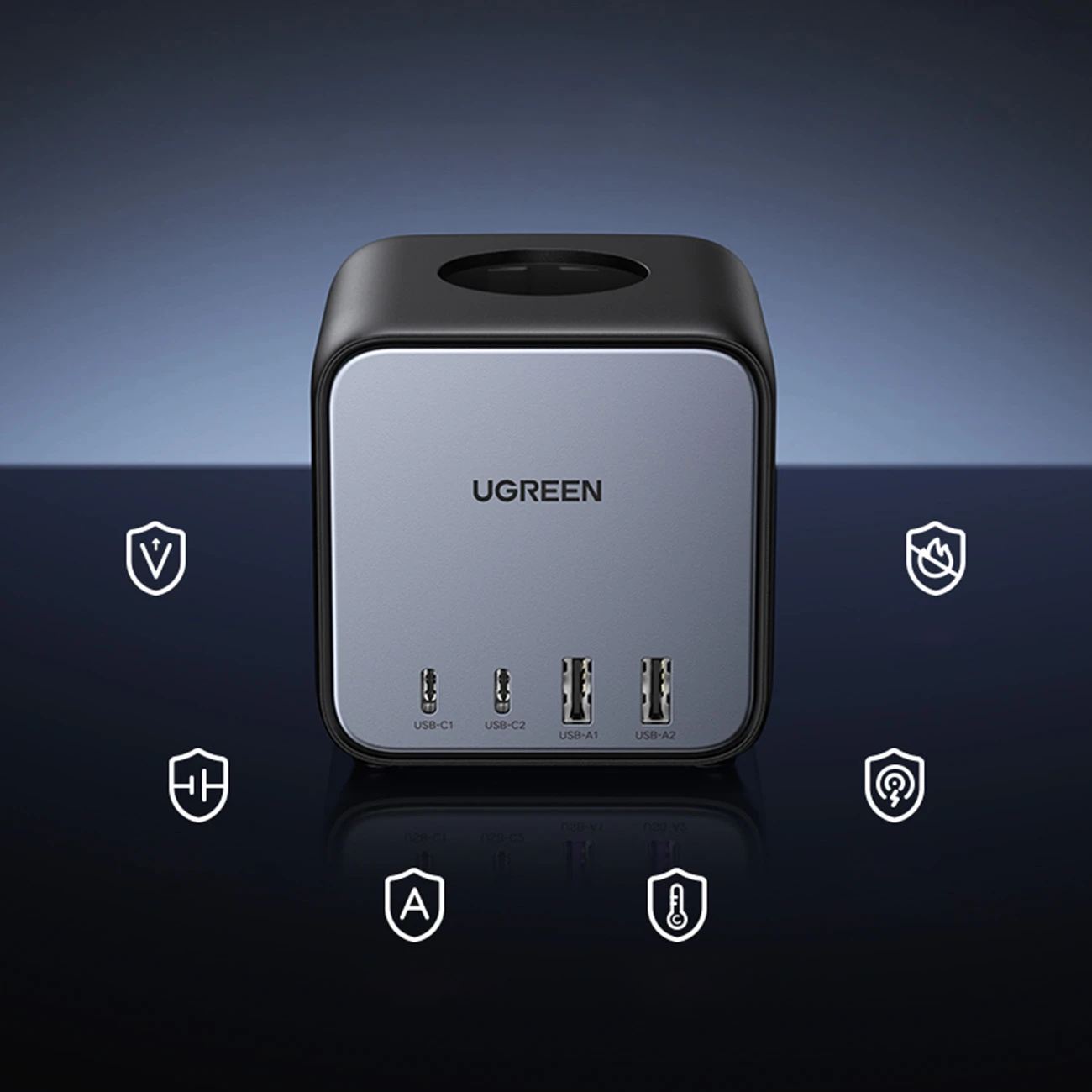 Pakrovėjas UGREEN CD268, 65 W, 1.8 m/ kubas EU  (juodas)