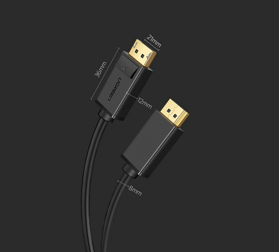 Kabelis Ugreen DP102 DisplayPort to DisplayPort 1.5m juodas