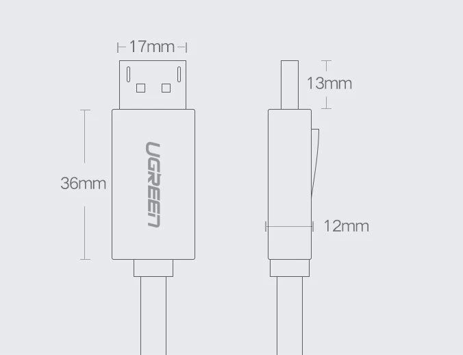 Kabelis Ugreen DP102 DisplayPort to DisplayPort 1.5m juodas