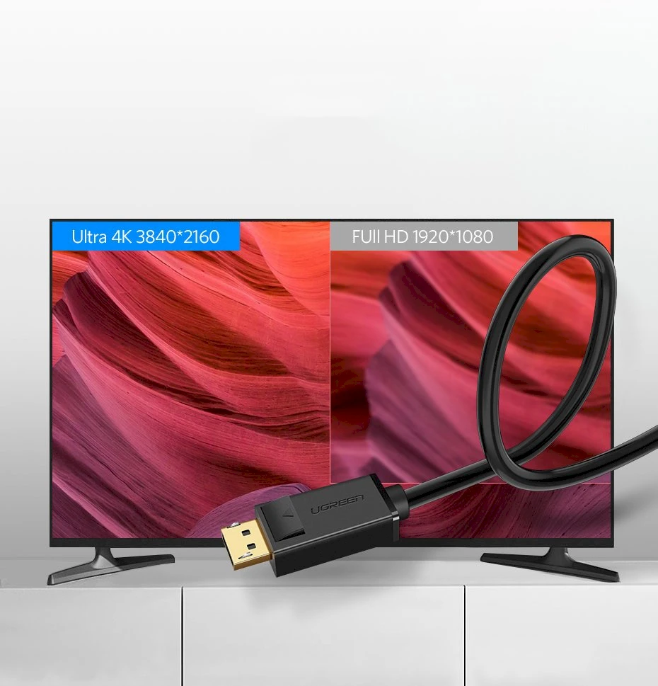Kabelis Ugreen DP102 DisplayPort to DisplayPort 1.5m juodas