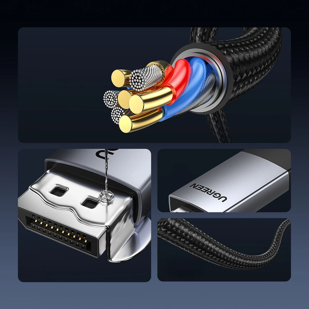 Ugreen DP119 15774 DisplayPort / HDMI 4K 60Hz laidas 2m - pilka