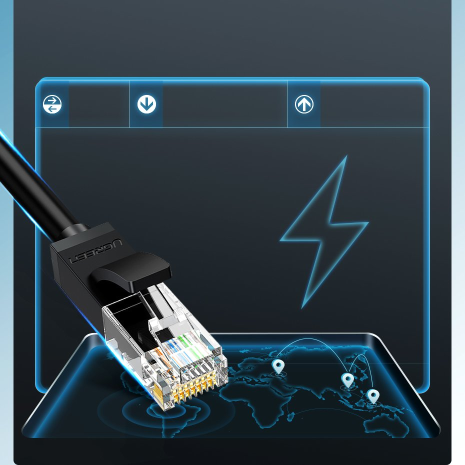 Kabelis UGREEN Ethernet RJ45 Cat 6 UTP 1000Mbps 10m