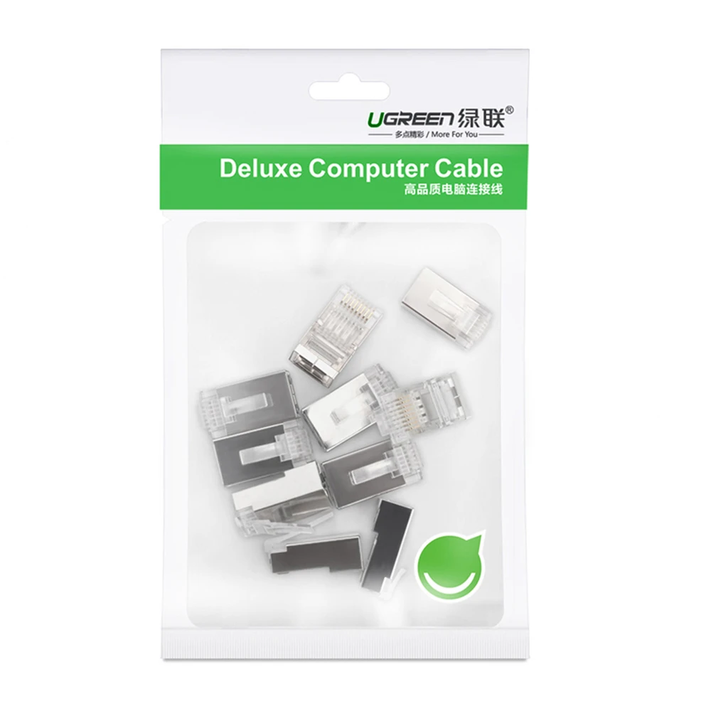UGREEN Ethernet RJ45 metalinis kištukas 8P/8C Cat.6 UTP 10vnt