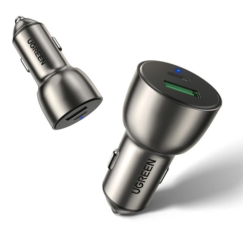 Automobilinis įkroviklis Ugreen CD213 USB-C/USB-A 36W pilkas