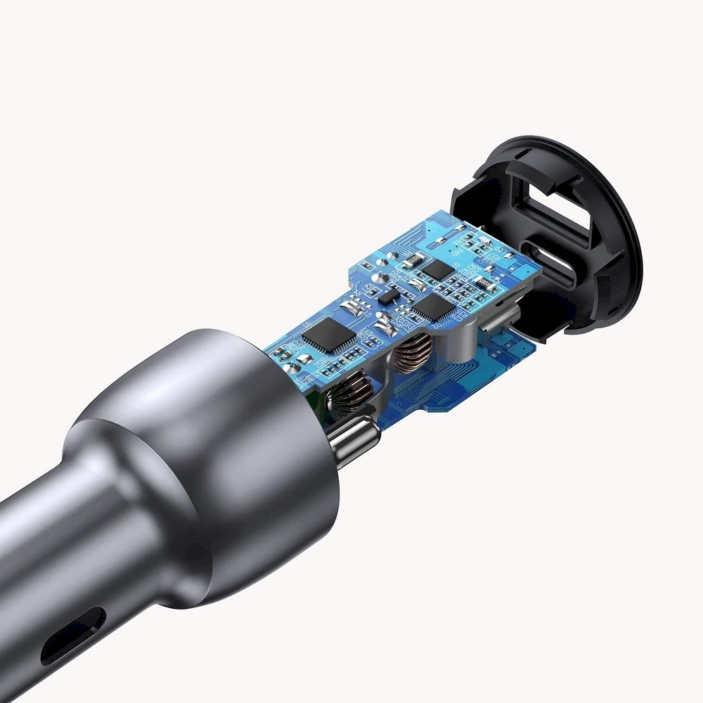 Automobilinis įkroviklis Ugreen CD213 USB-C/USB-A 36W pilkas