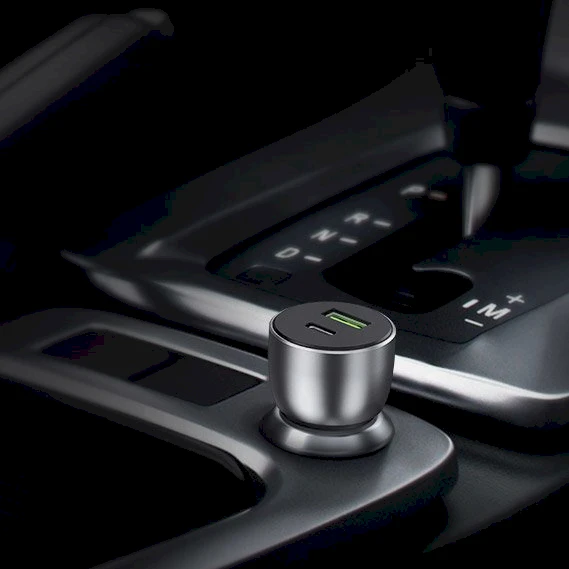 Automobilinis įkroviklis Ugreen CD213 USB-C/USB-A 36W pilkas