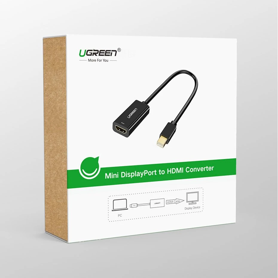 Ugreen MD112 10460 mini DisplayPort (vyriškas) / HDMI (moteriškas) FHD 1080p adapteris - baltas