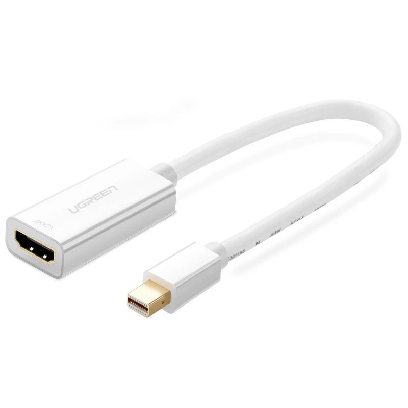 Ugreen MD112 10460 mini DisplayPort (vyriškas) / HDMI (moteriškas) FHD 1080p adapteris - baltas