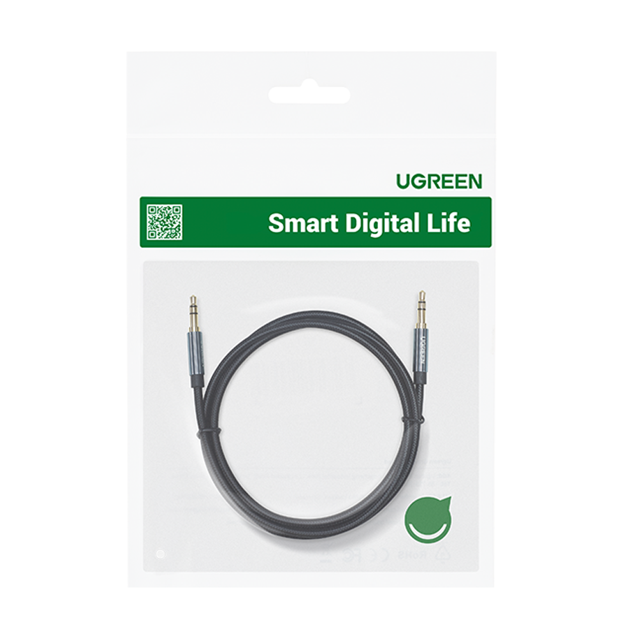 Ugreen audio kabelis AUX angled minijack 3.5 mm 2m mėlynas (AV112)