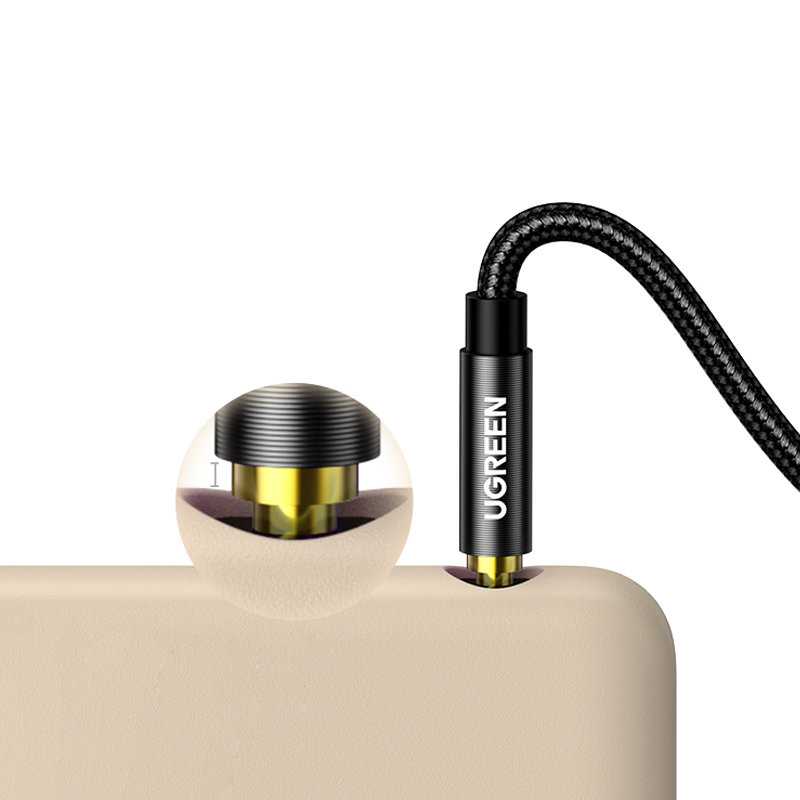 Ugreen audio kabelis AUX angled minijack 3.5 mm 2m mėlynas (AV112)