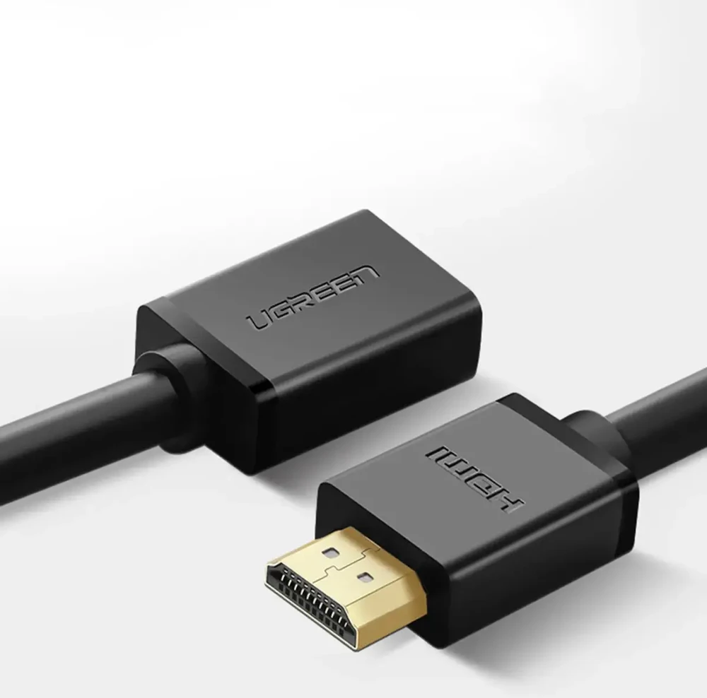 Ugreen HD107 10141 HDMI (kištukas) - HDMI (lizdas) 4K kabelis 1 m - juodas