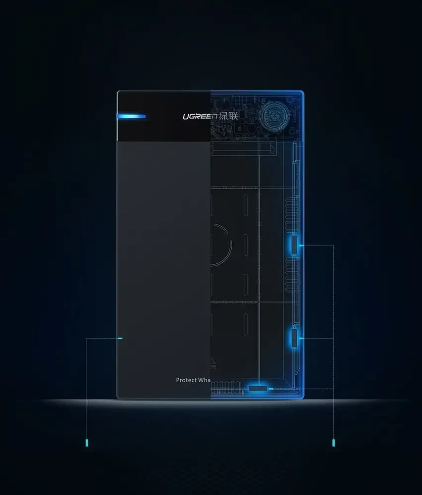 UGREEN nešiojamas išorinis HDD korpusas 3.5" / 2.5" SATA SSD/HDD, USB 3.0, SATA III, UASP, 5 Gb/s (50422)