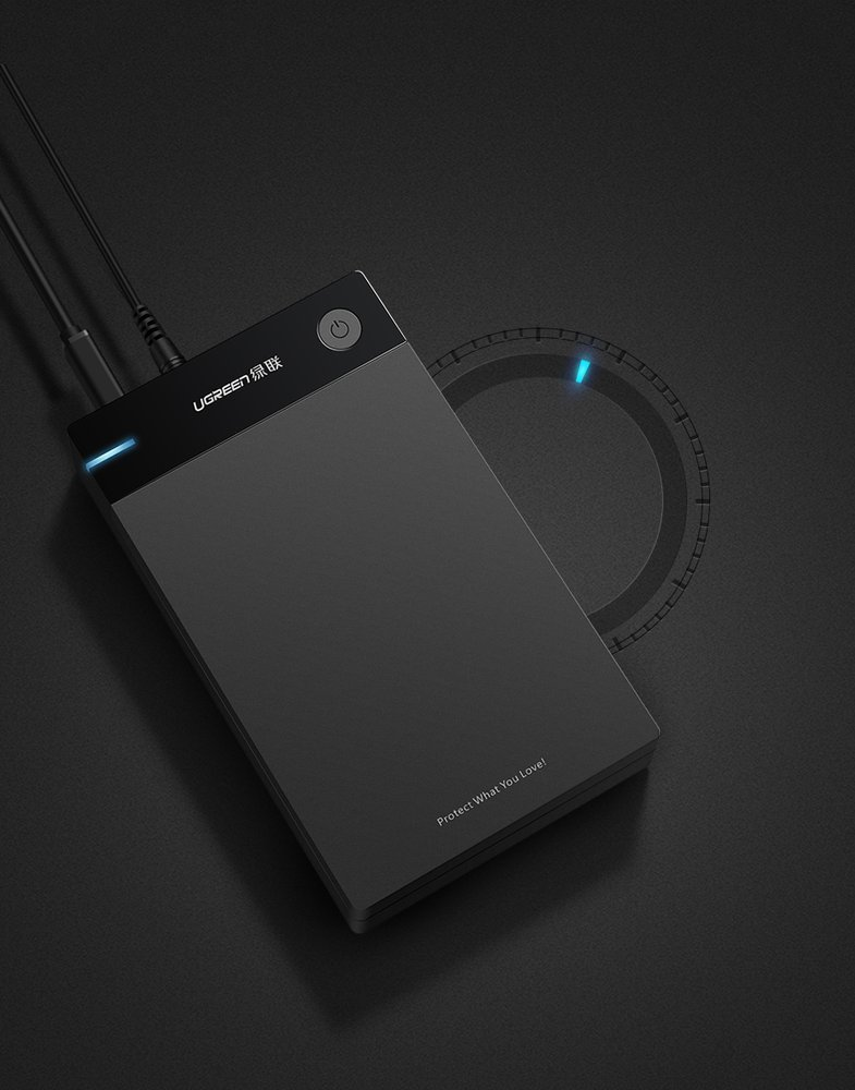 UGREEN nešiojamas išorinis HDD korpusas 3.5" / 2.5" SATA SSD/HDD, USB 3.0, SATA III, UASP, 5 Gb/s (50422)