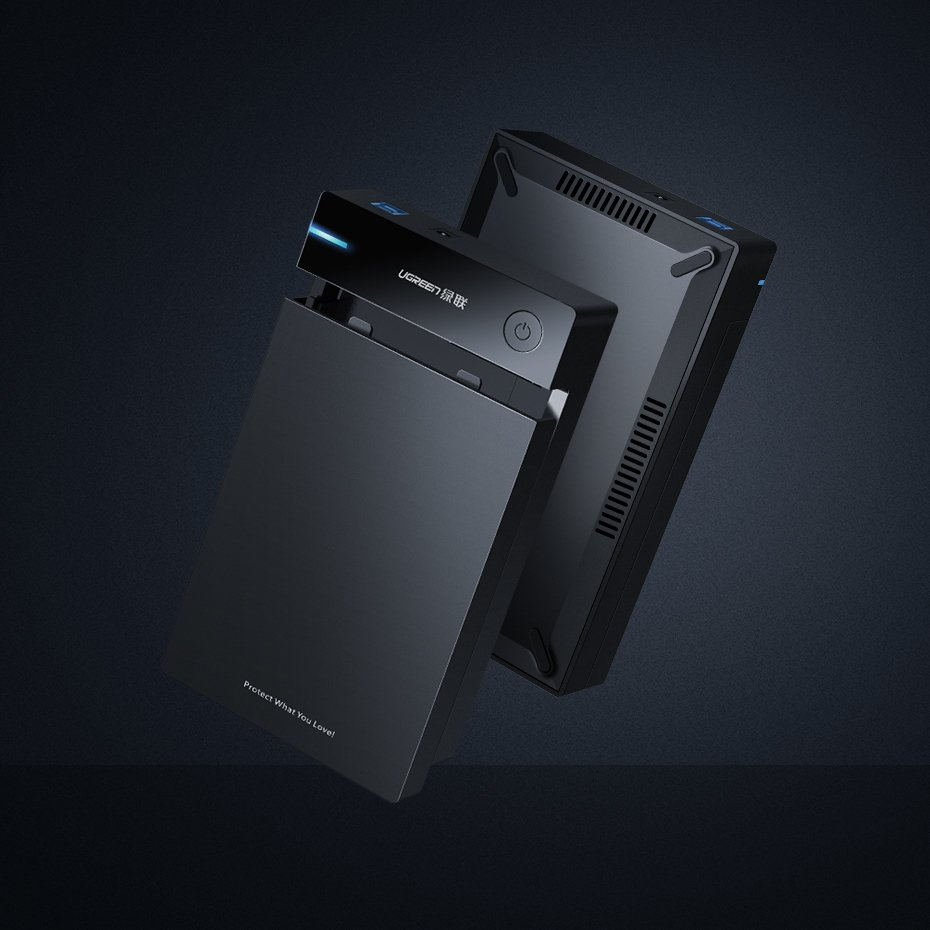 UGREEN nešiojamas išorinis HDD korpusas 3.5" / 2.5" SATA SSD/HDD, USB 3.0, SATA III, UASP, 5 Gb/s (50422)